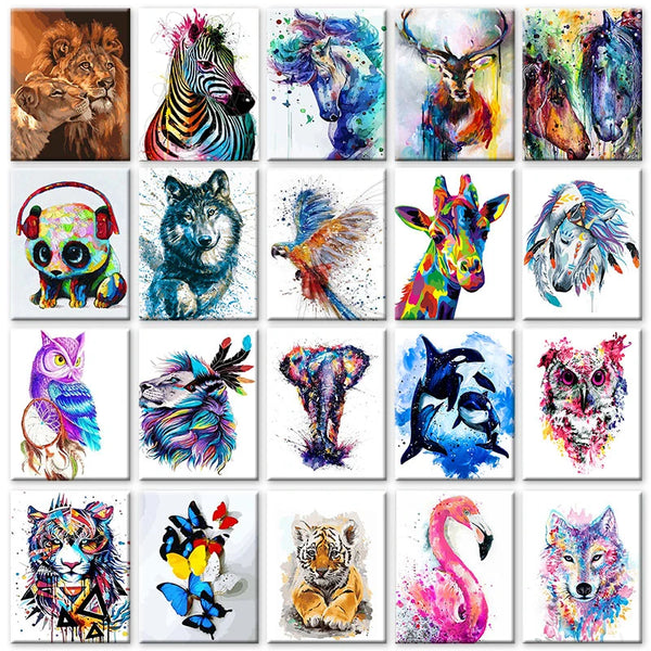 Watercolor Wolf Paint by Numbers Kit
