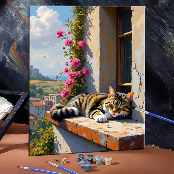 Windowsill Nap Paint by Numbers Kit