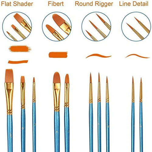 Detail Paint Brush Set of 8 + 2 FREE
