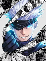 Manga Sorcerer paint by numbers kit: gojo manga rip blindfold