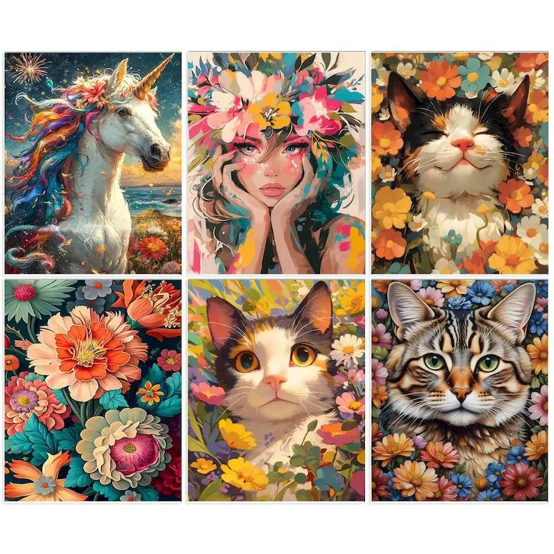 Calico in Bloom Paint by Numbers Kit