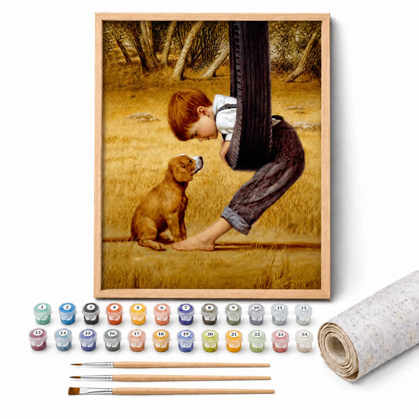 A Boy and His Dog Paint by Numbers Kit — 1