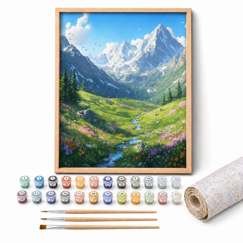 Alpine Wildflower Valley Paint by Numbers Kit — 1