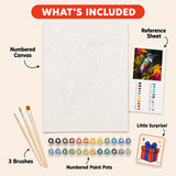 Amber Hummingbird Paint by Numbers Kit: everything included in the kit
