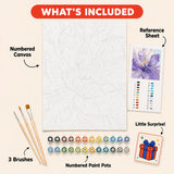 Amethyst Bloom Paint by Numbers Kit: everything included in the kit