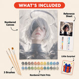 Android Portrait Paint by Numbers Kit: everything included in the kit