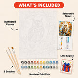 Autumn Owl Paint by Numbers Kit: everything included in the kit