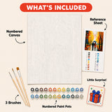 Autumn Rain Walk Paint by Numbers Kit: everything included in the kit
