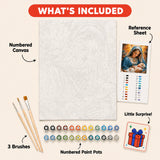 Blessed Mother Paint by Numbers Kit: everything included in the kit