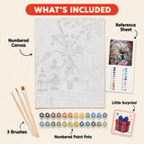 Blossom and Gifts Paint by Numbers Kit: everything included in the kit