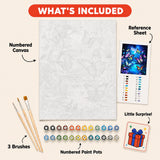 Butterfly Glow Pond Paint by Numbers Kit: everything included in the kit