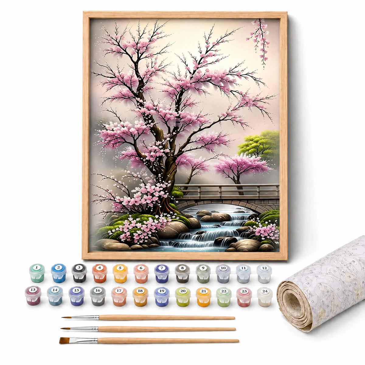 Cherry Blossom Stream Paint by Numbers Kit — 1