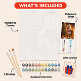 Christmas Horse Paint by Numbers Kit: everything included in the kit