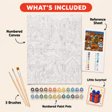 Christmas Village Fair Paint by Numbers Kit: everything included in the kit