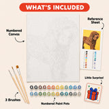 Cocoa Poodle Paint by Numbers Kit: everything included in the kit