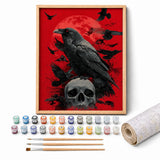 Crimson Raven Skull Paint by Numbers Kit — 1