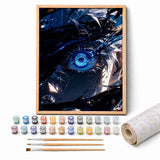 Cursed Eye Paint by Numbers Kit: complete kit with framed artwork, numbered paint pots and brushes