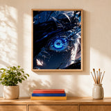 Cursed Eye Paint by Numbers Kit: finished canvas displayed in a living room
