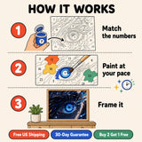 Cursed Eye Paint by Numbers Kit: how paint by numbers works step by step