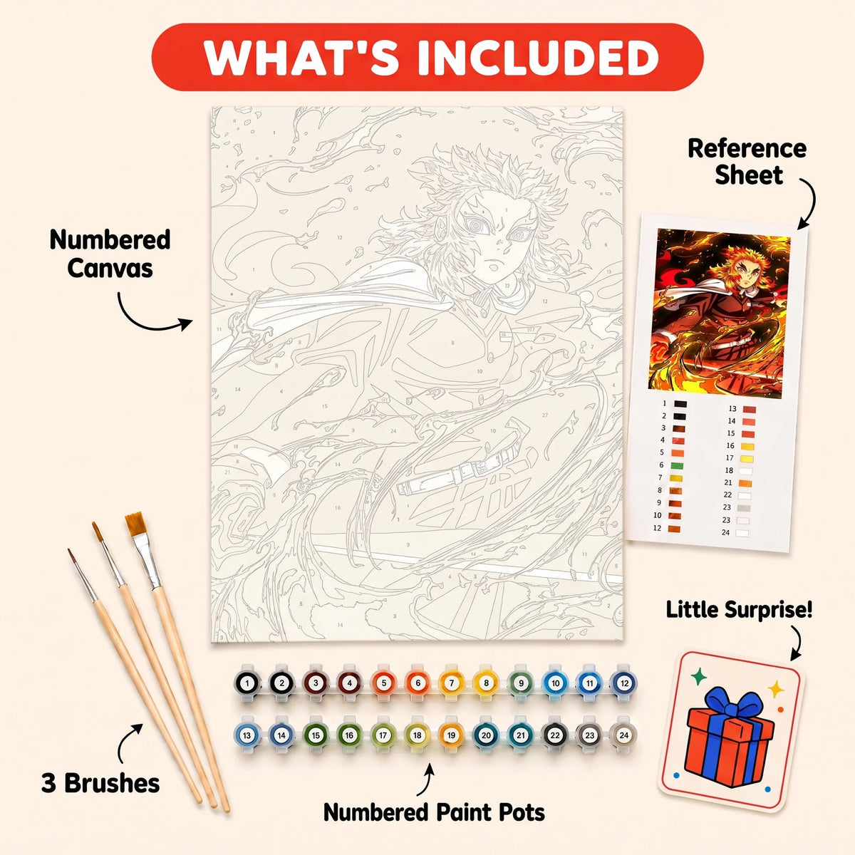 Flame Warrior Paint by Numbers Kit — 5