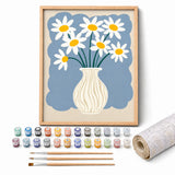 Flower Market Quartet Paint by Numbers Kit: complete kit with framed artwork, numbered paint pots and brushes