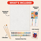 Flower Power Paint by Numbers Kit: everything included in the kit