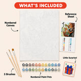 Forest Squirrels Paint by Numbers Kit: everything included in the kit