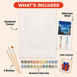 Fuji Street View Paint by Numbers Kit: everything included in the kit