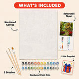 Garden Cottage Paint by Numbers Kit: everything included in the kit
