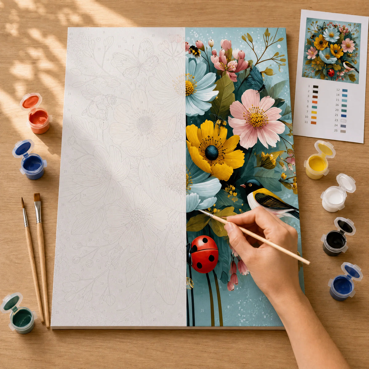 Garden Florals Paint by Numbers Kit — 3