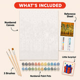 Golden Swirl Forest Paint by Numbers Kit: everything included in the kit