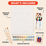 Happy Calico Paint by Numbers Kit: everything included in the kit