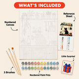 Kitchen Cat Paint by Numbers Kit: everything included in the kit