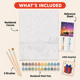 Lantern Night Lovers Paint by Numbers Kit: everything included in the kit