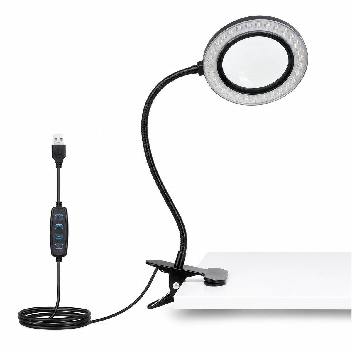 10X LED magnifying lamp with clamp on white studio background | LED Lamp with Clamp for Detail Painting