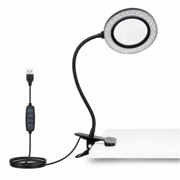 10X LED magnifying lamp with clamp on white studio background | LED Lamp with Clamp for Detail Painting