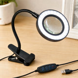 close-up of the LED ring head and inline remote | LED Lamp with Clamp for Detail Painting