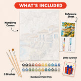 Lemon Riviera Paint by Numbers Kit: everything included in the kit