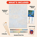 Lily Pond Impressions Paint by Numbers Kit: everything included in the kit