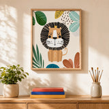 Little Lion Paint by Numbers Kit: finished canvas displayed in a living room