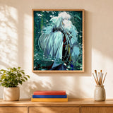 Moon Prince Paint by Numbers Kit: finished canvas displayed in a living room