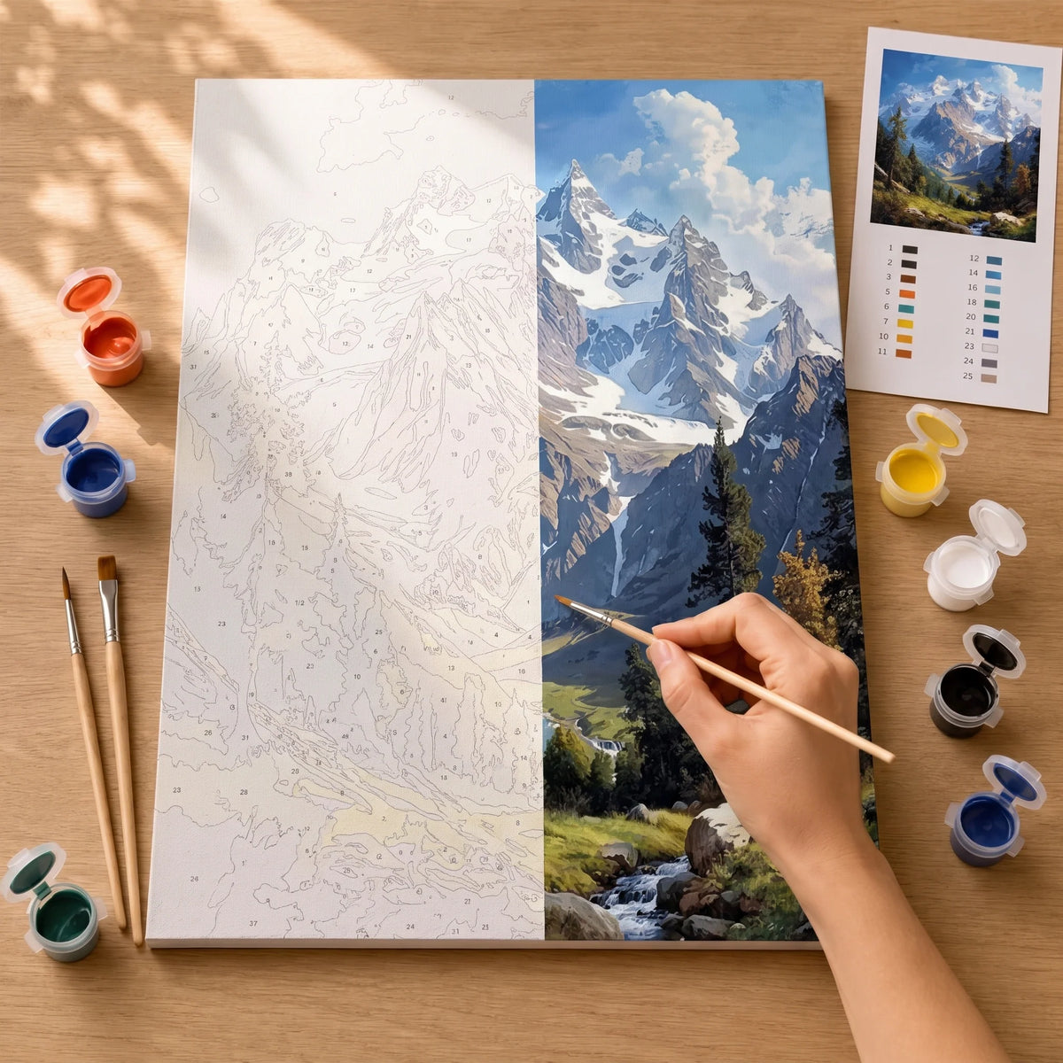 Mountain Stream Paint by Numbers Kit — 3