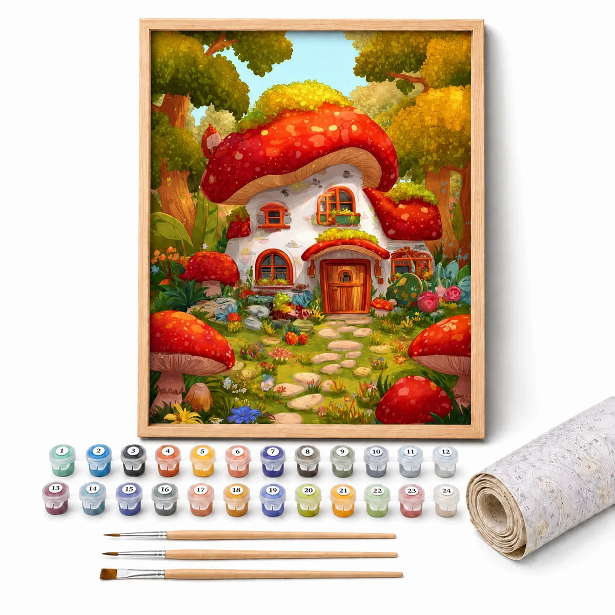 Mushroom Fairy Cottage Paint by Numbers Kit — 1