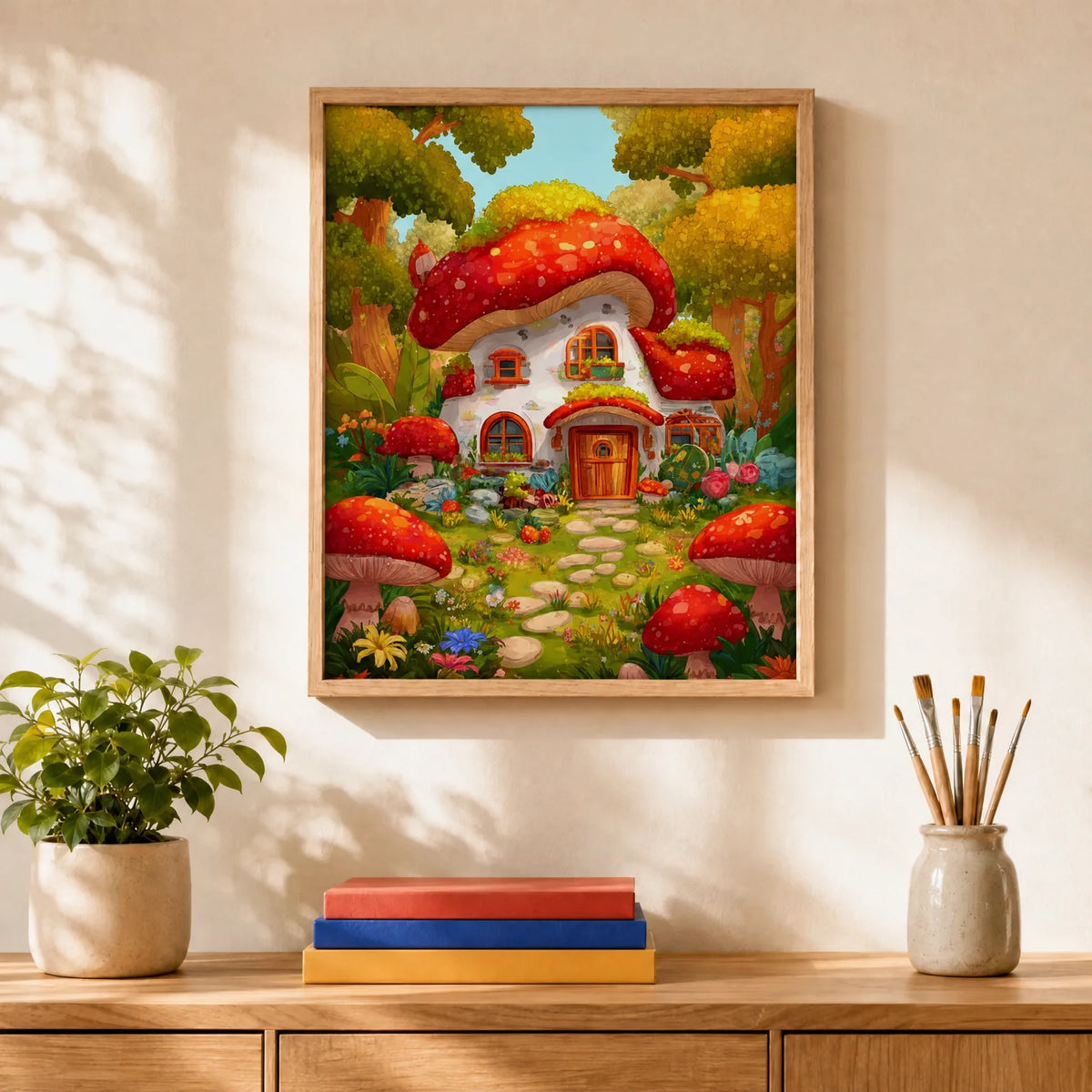 Mushroom Fairy Cottage Paint by Numbers Kit — 2
