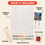 New York Neon Rain Paint by Numbers Kit: everything included in the kit