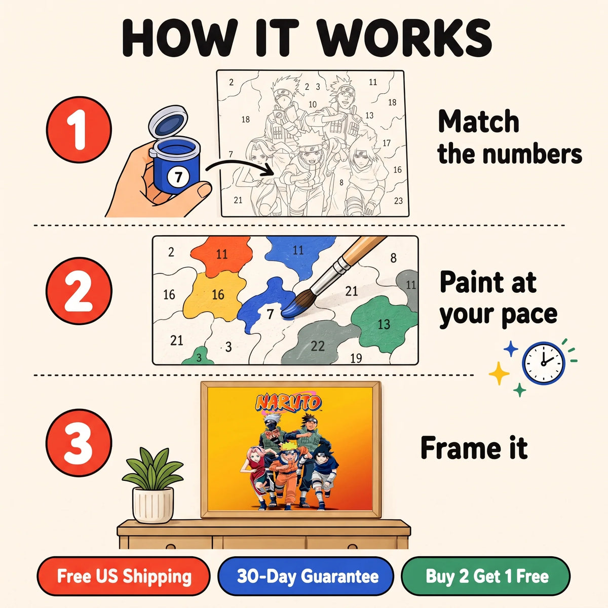 Ninja Team Paint by Numbers Kit — 4
