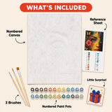 Painted Gaze Paint by Numbers Kit: everything included in the kit