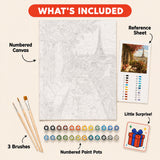 Paris Balcony Paint by Numbers Kit: everything included in the kit