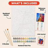 Paris in Red Paint by Numbers Kit: everything included in the kit