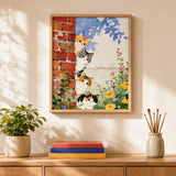 Peekaboo Kittens Paint by Numbers Kit: finished canvas displayed in a living room